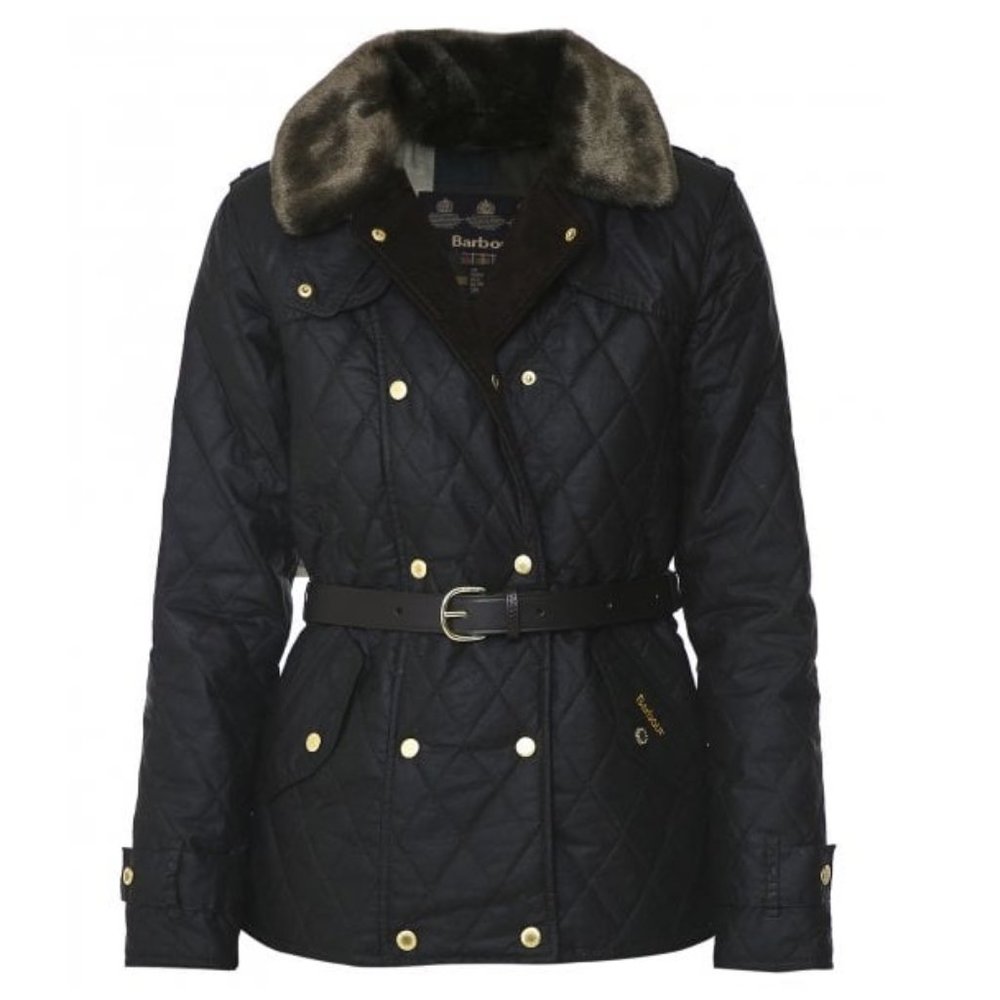 NWT Barbour Elmis Waxed Jacket in Green, Size 12